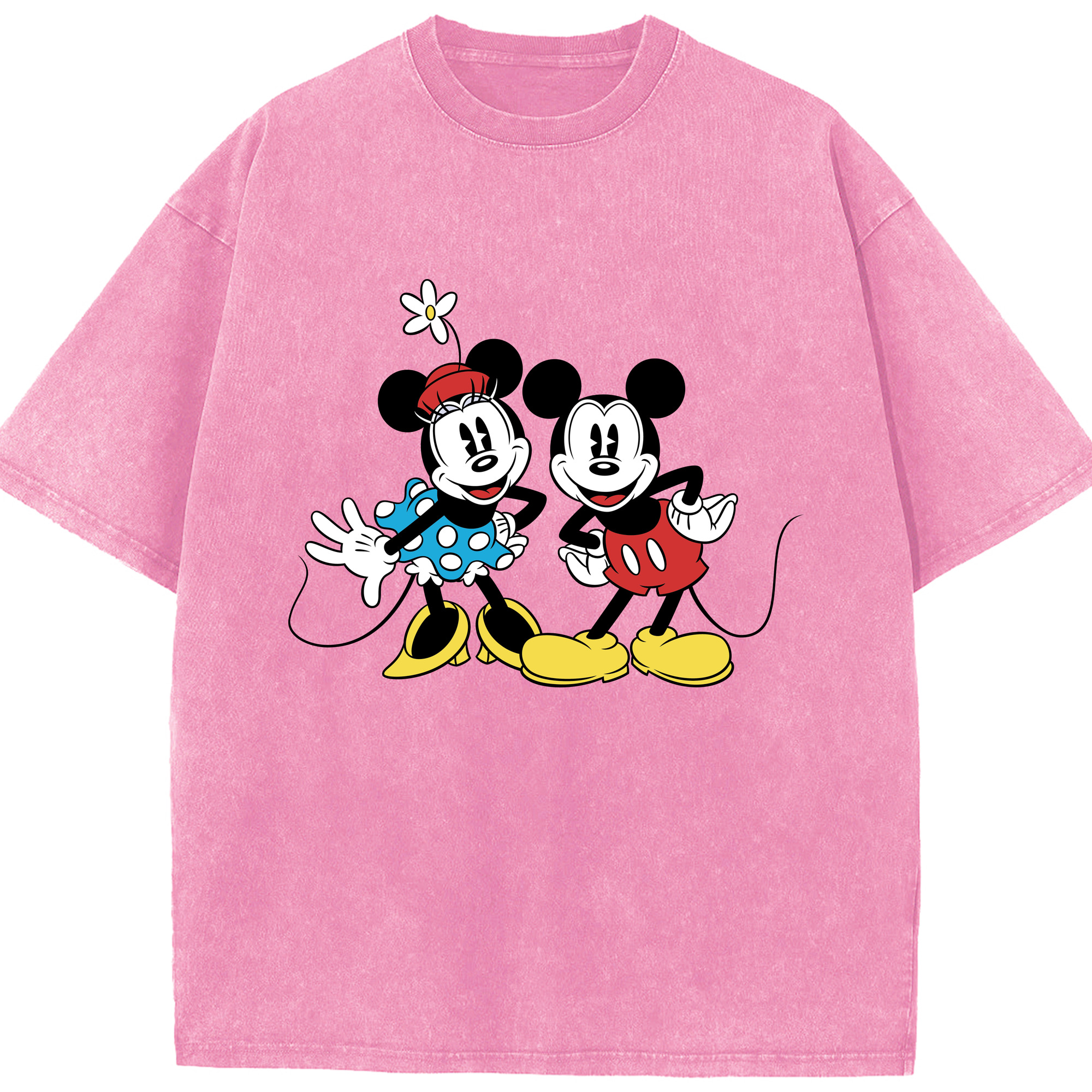 （画像用） ミッキーマウス Mickey Mouse 綿100% ヴィンテージ風 半袖Tシャツ（フロントプリント）